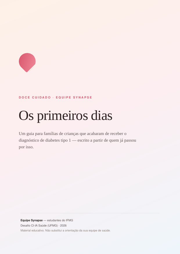 Capa do guia Os primeiros dias, da Equipe Synapse